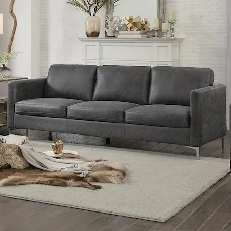 Contemporary Sofa with Metal Legs